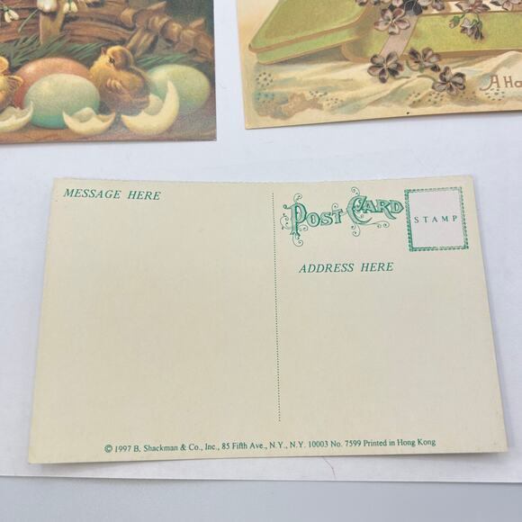Vintage 1997 B Shackman Easter Tear Off Post Cards Reproductions Antique No.7599 - Picture 6 of 6